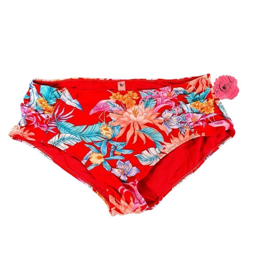 Coral Tropics Apollo Swimwear Womens Bikini Top Only Size 3X